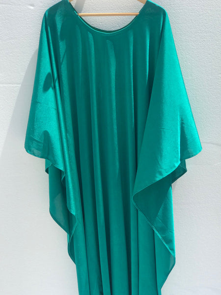Rouge Allure Kaftan - Vibrant Green flowing garment with graceful silhouette from TARU, elegant design for special occasions. Available in Red.