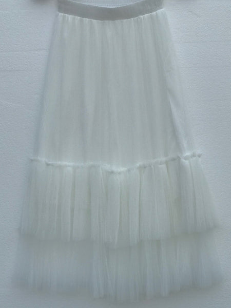 Blush Ruffled Midi Skirt