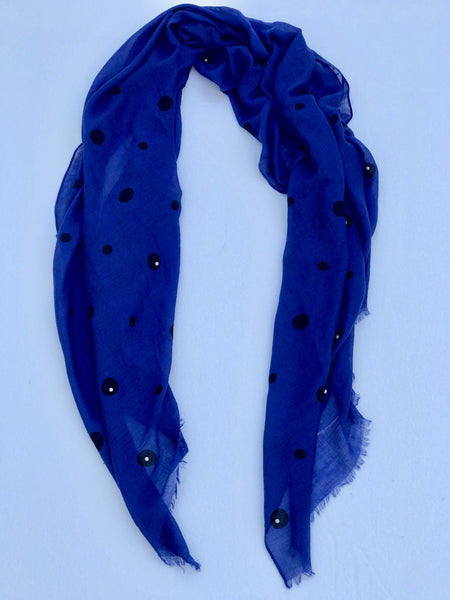 Pearl-Studded Polka Scarf