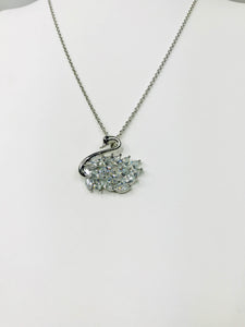Crystal-studded Swan Sparkle Pendant Necklace, durable and scratch-resistant, perfect for elegant or casual outfits.