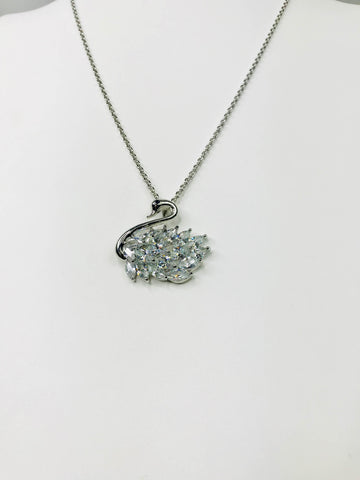 Crystal-studded Swan Sparkle Pendant Necklace, durable and scratch-resistant, perfect for elegant or casual outfits.