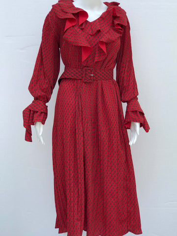Cascading Ruffle Midi-dress