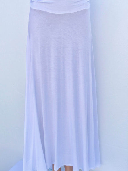 Cloud Comfort White Maxi Skirt