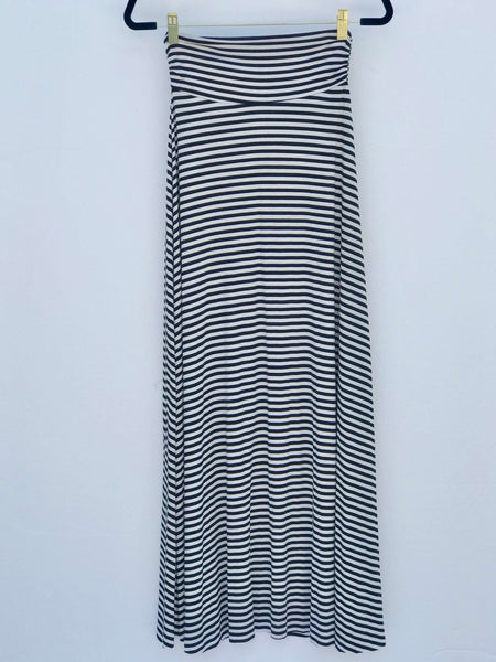 Striped Maxi Skirt -Black and White - TARU Clothing