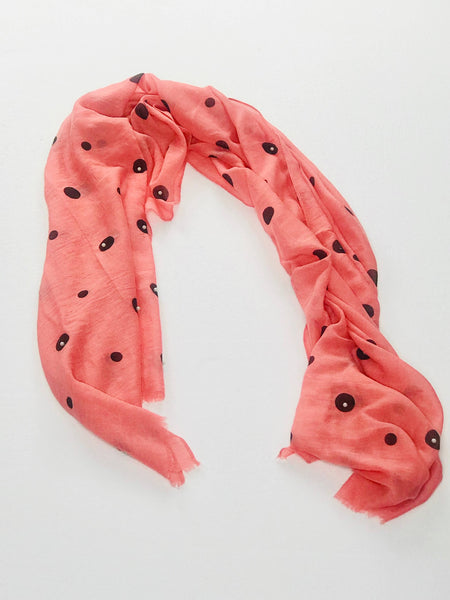 Pearl-Studded Polka Scarf