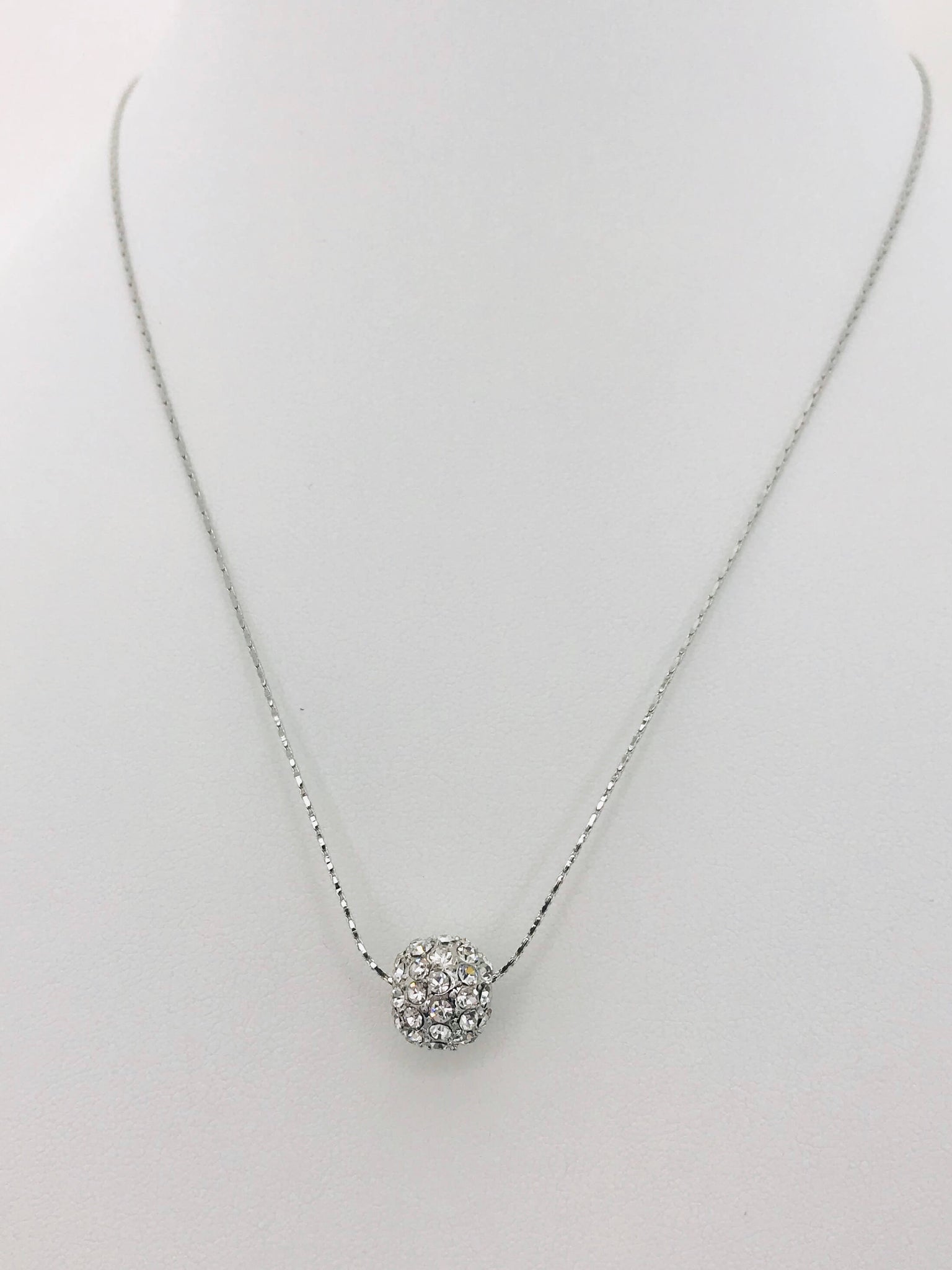 Crystal-studded bead pendant necklace on a sleek chain. Lightweight, durable, and perfect for daily wear or special occasions.