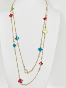Vibrant Clover Necklace - Golden Bloom Collection.